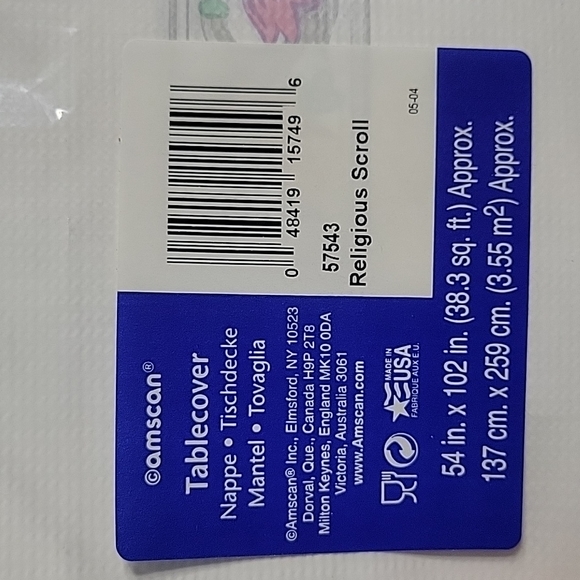 ⭐️💲2️⃣ ⭐️NEW- Religious Scroll Collection 54" X 102" Paper Tablecover - Picture 4 of 4